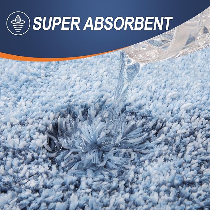 OLANLY Bathroom Runner Rugs Mat 70x24, Extra Soft Absorbent Microfiber Bath Rugs, Rubber Backing, Quick Dry, Washable Long Bath Mats for Bathroom Floor, Tub and Shower, Home Decor Accessories, Blue