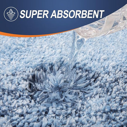 OLANLY Bathroom Rug Mat 30x20, Extra Soft and Absorbent Microfiber Bath Rugs, Non-Slip Plush Shaggy Bath Carpet, Machine Wash Dry, Bath Mats for Bathroom Floor, Tub and Shower, Blue