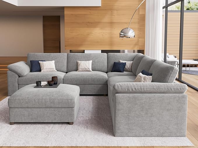 EASE MOOSE Oversized Sectional Modular Sofa, Luxury FSC Certified Chenille