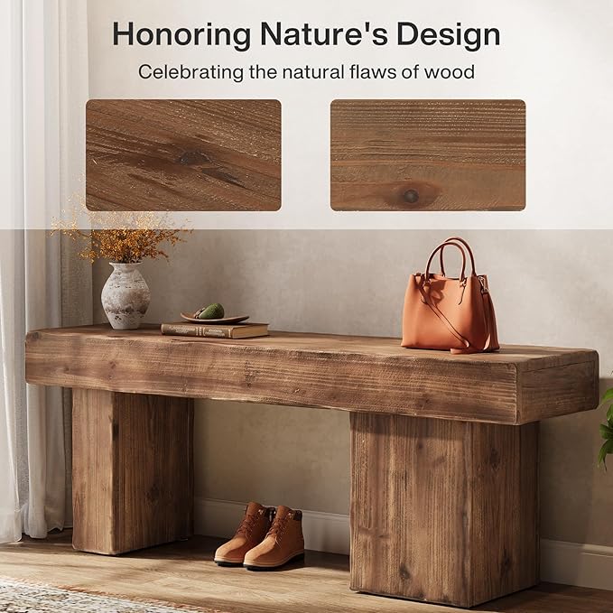 Thickened Solid Wood Bench, Heavy Duty Dining Bench