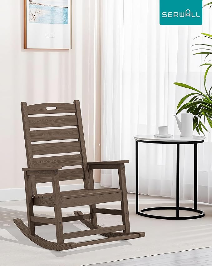 SERWALL Outdoor Rocking Chair, Oversized Rocking Chair