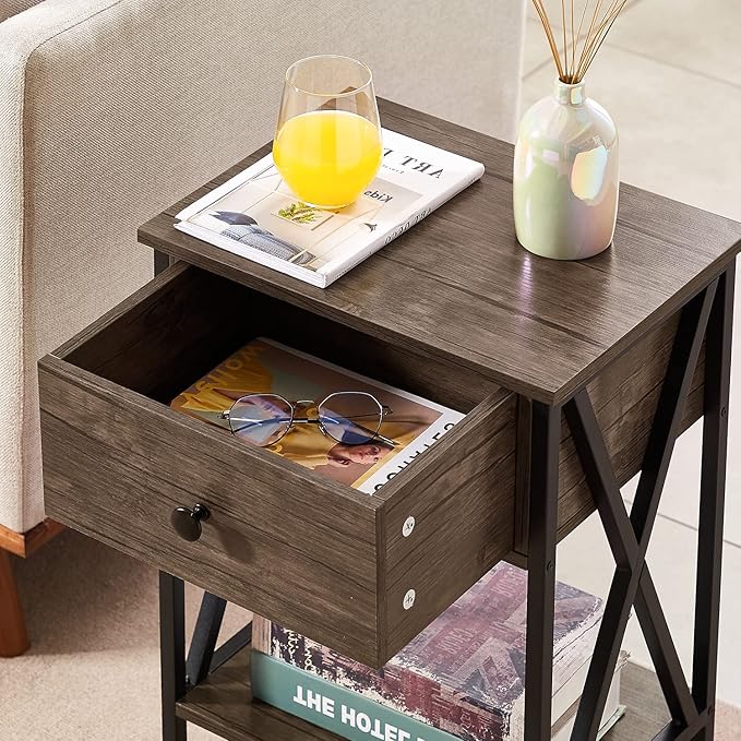 VECELO Nightstands Set of 2, Modern Bedside End Tables, Night Stands
