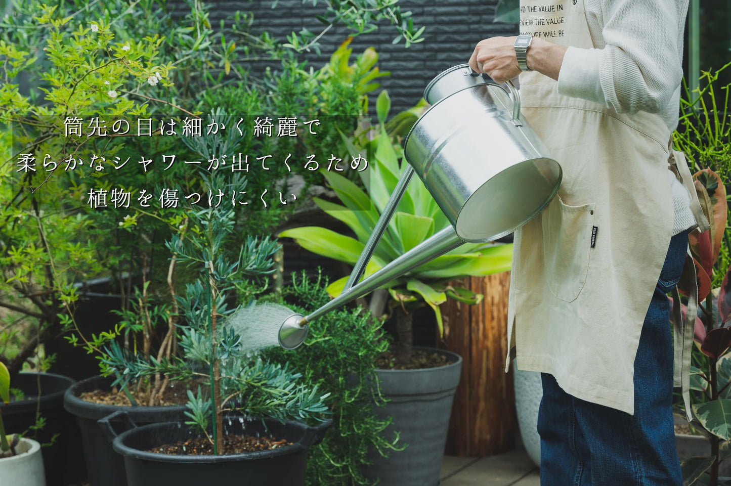 Onoe Gardening Joro 8L (8 L) Galvanized Tin Watering Can, Soft Sprinkling, Fine Granults, Hard to Clog, Fine Tube, Large Capacity, 2.8 lbs