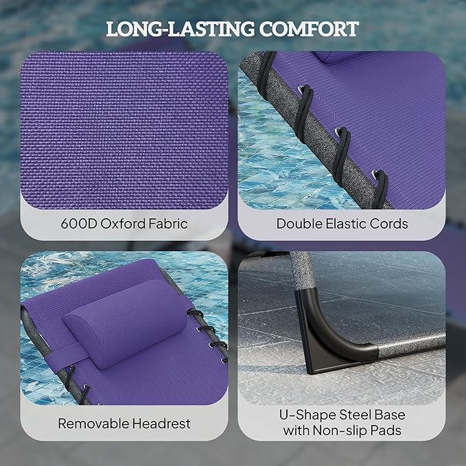 Outsunny Folding Chaise Lounge Chair Outdoor Tanning Chair