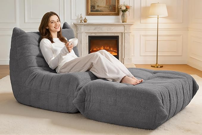 Bean Bag Pouf Ottoman, Foot Stool, Foot Rest