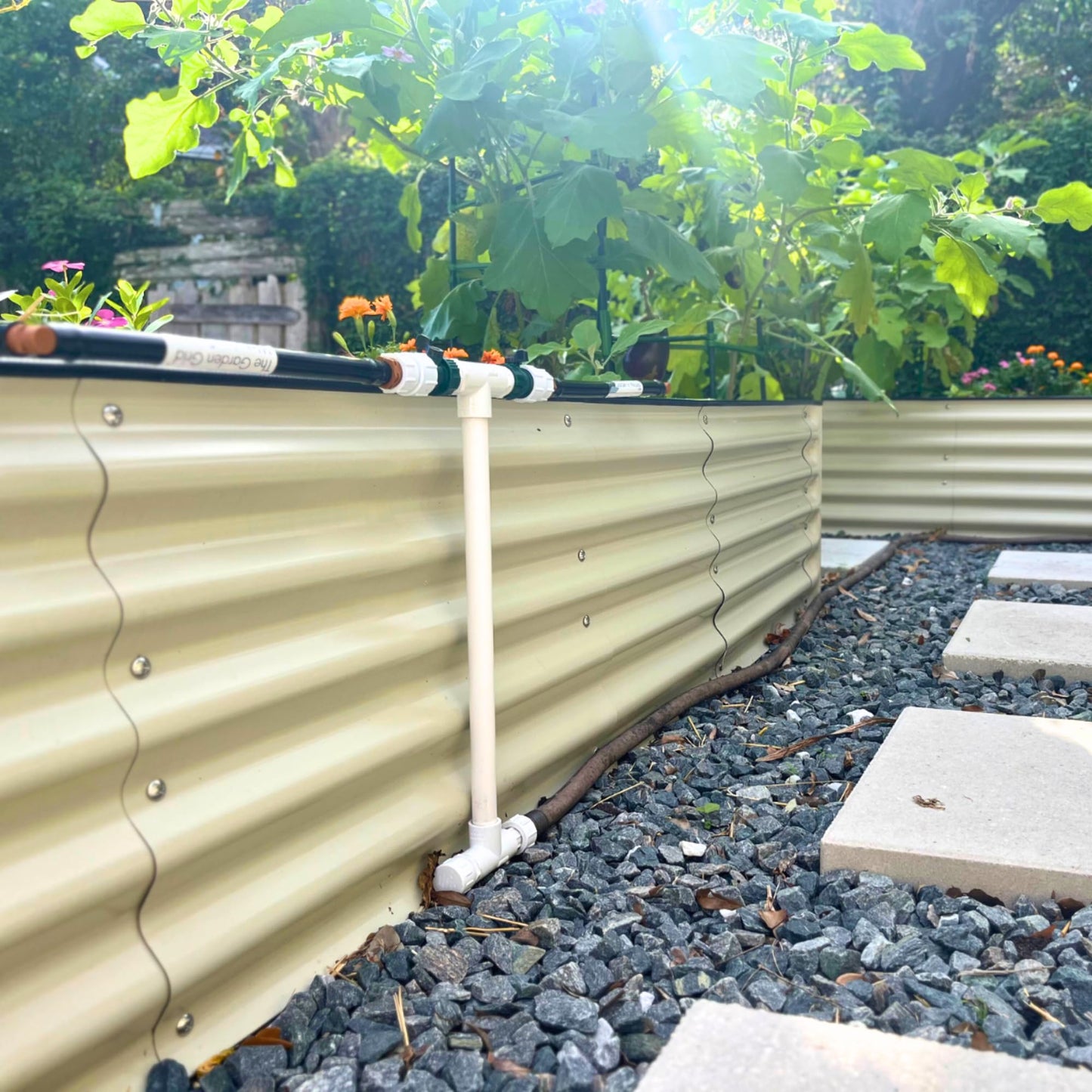 Garden Grid Manifold - 16" Tall, Double Style | Link All of Your Garden Grids So They Water Together | Ideal for Side-By-Side Garden Grid Connections
