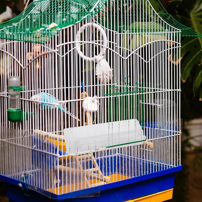 Automatic Bird Feeder 2pcs Hanging Parrot Food Tray Anti-Splash Bird Seed Container for Outdoor Garden