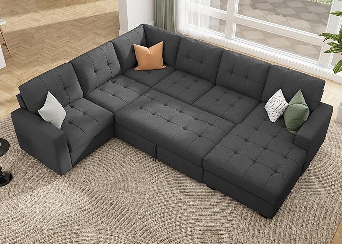 HONBAY Sectional Sleeper Sofa Pull Out Bed