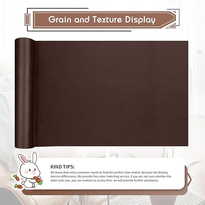 KING MOUNTAIN Leather Repair Patch, 12 x 60 Inches self Adhesive Leather Repair