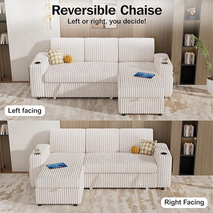 Vipbear 86" Modular Sectional Sleeper Sofa