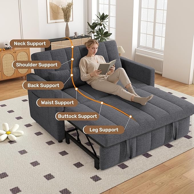 Nebuaegis Sleeper Sofa Bed, 3-in-1 Convertible Pull Out Couch