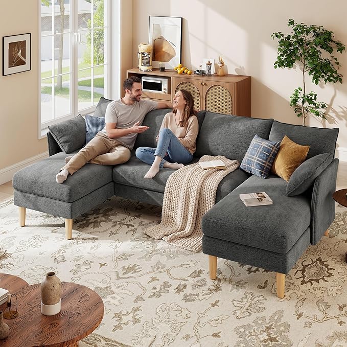 WorthFurni Sectional Couches for Living Room, U Shaped Modular Sectional Sofa
