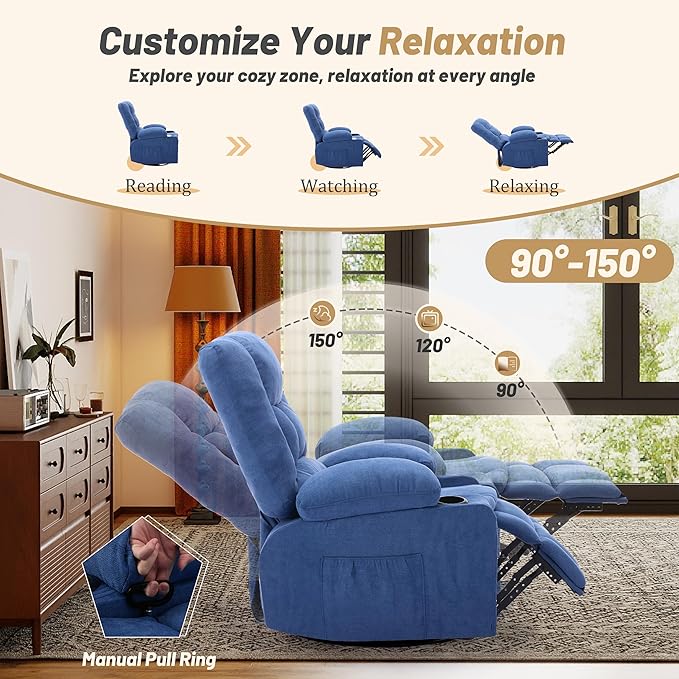 Oversized Swivel Rocker Recliner Chair