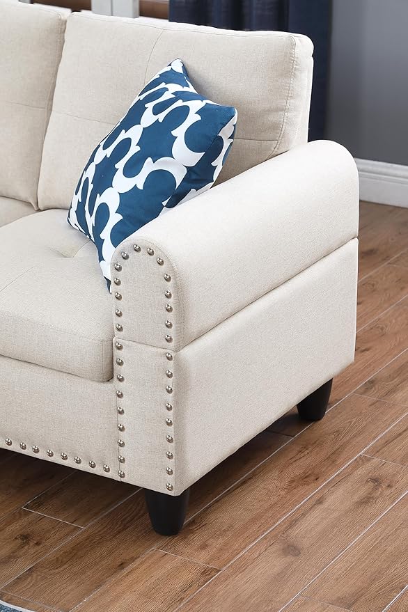 Wakefit Sectional Sofa Couch, Modern 4-Seaters Living Room Furniture Sets