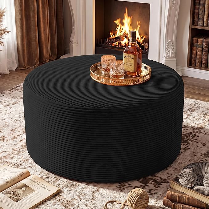 BSHOMGI Round Coffee Table Ottoman