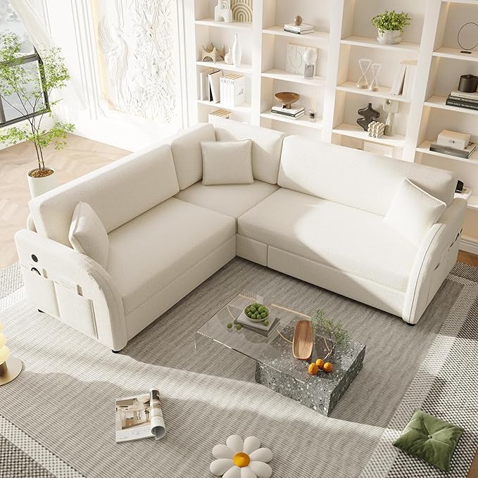 Queen Size Sleeper Sofas Convertible Couches, L Shaped Sectional Couch