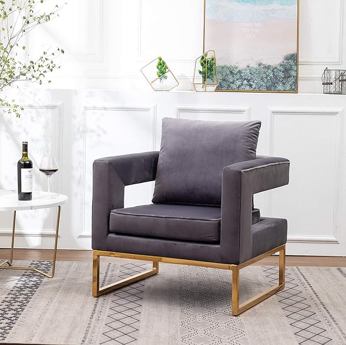 Roundhill Furniture Lenola Upholstered Accent Arm Chair