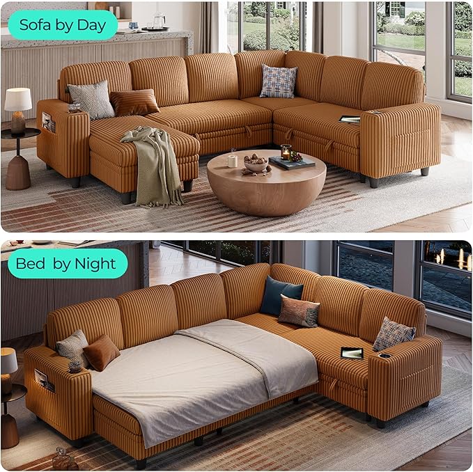 LINSY HOME Sectional Sleeper Sofa