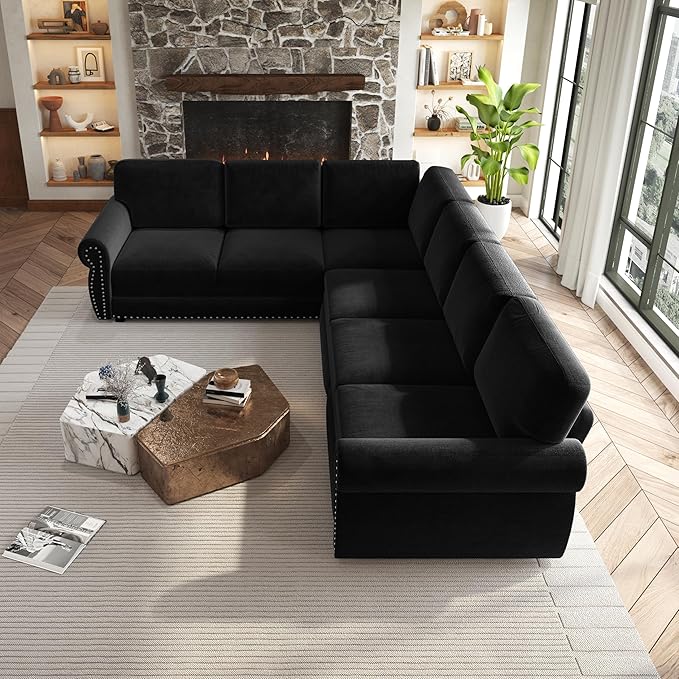 118" L-Shaped Sleeper Couch Bed