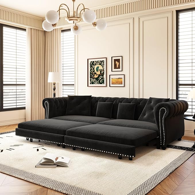 89" Velvet Convertible Sofa Bed Couch