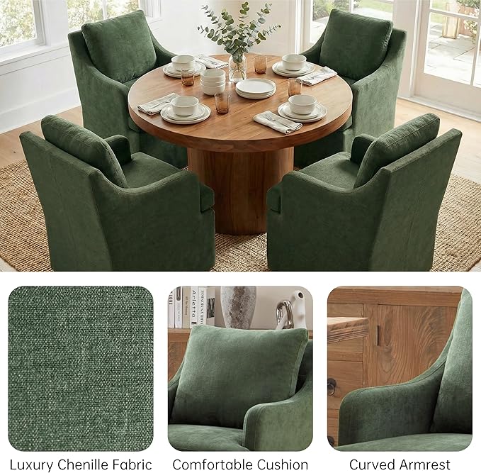 VKNOW Upholstered Dining Chairs Set of 6, Modern Kitchen Chairs Dining Room