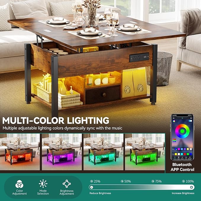 YITAHOME 4-in-1 Lift Top Coffee Table