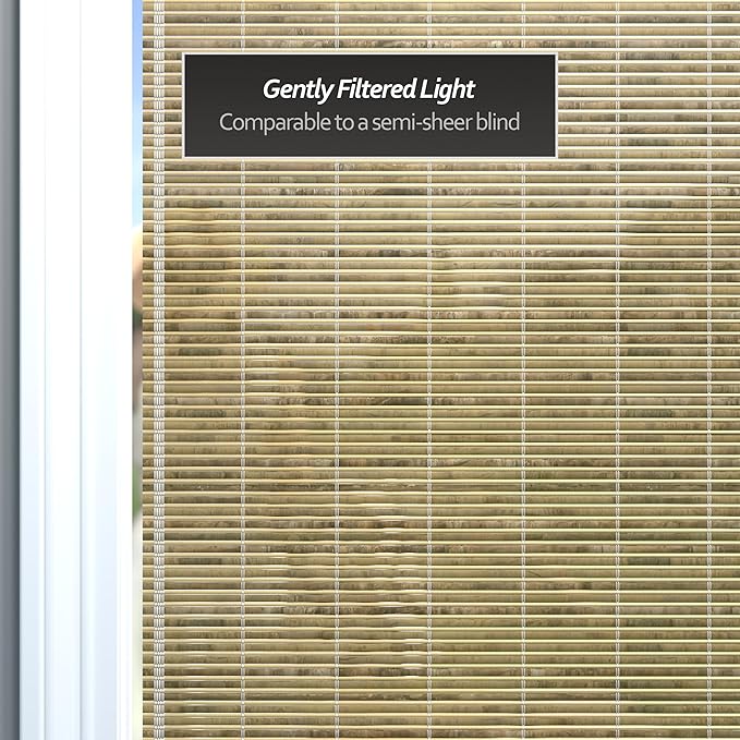 Red Lantern Burnt Bamboo Cordless Window Shade