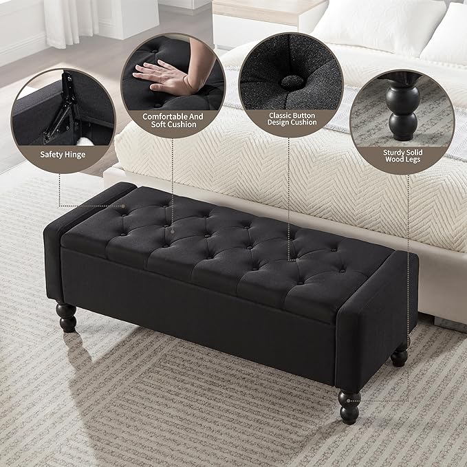50" W Storage Ottoman Bench