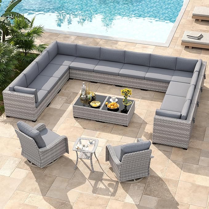 14-Seat Modern Patio Furniture Set