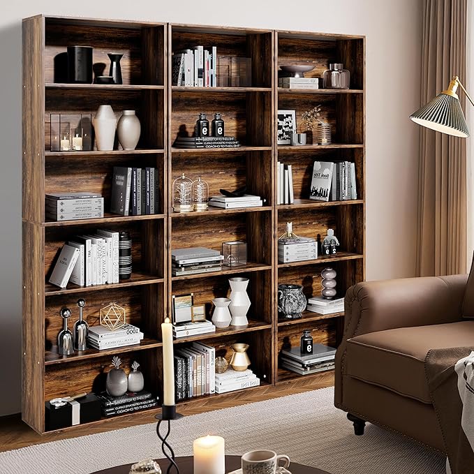 GRUSIGN 71" Tall 6-Tier Bookshelf, Large Open Display Bookcase