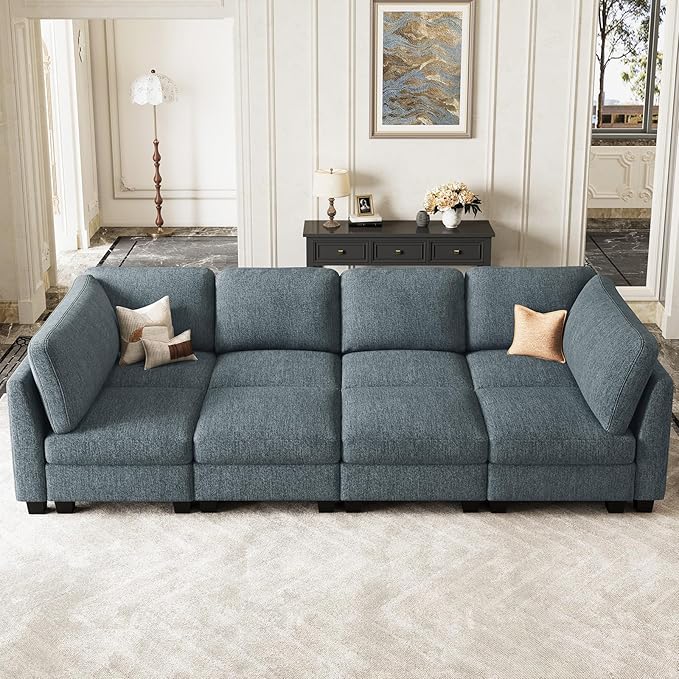 Belffin 111" Cloud Sectional Sleeper Sofa