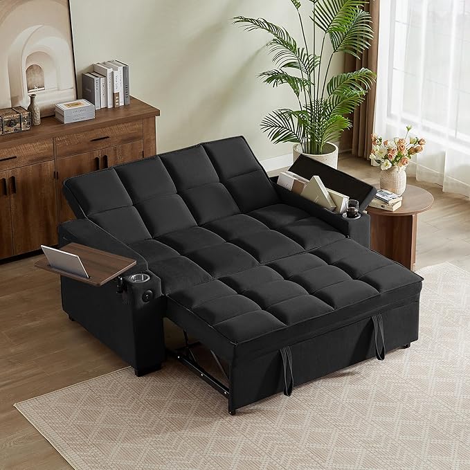 Auvsoce 65" Sleeper Sofa Bed Loveseat, Convertible Couch