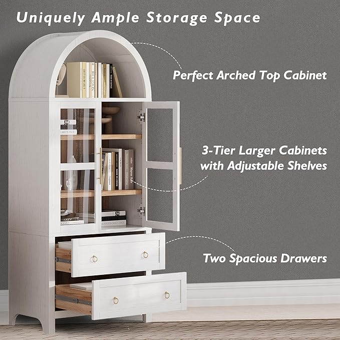 71" Arched Storage Cabinets