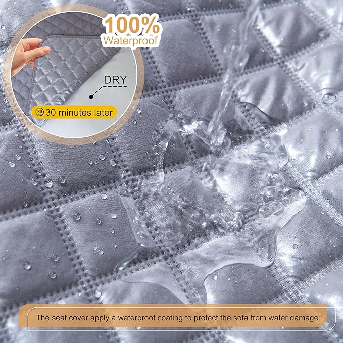 HDCAXKJ 100% Waterproof Reclining Sectional Couch Covers L Shape Recliner Sofa