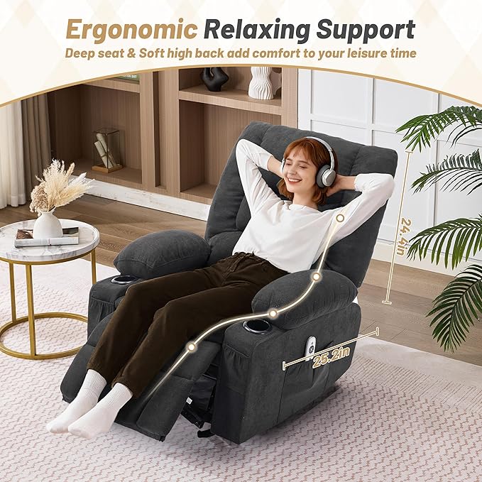 Rocker Recliner Chair with Massage and Heat, Recliner Chair