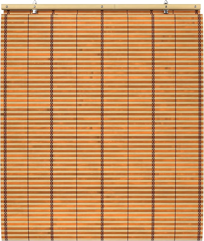 Red Lantern Burnt Bamboo Cordless Window Shade