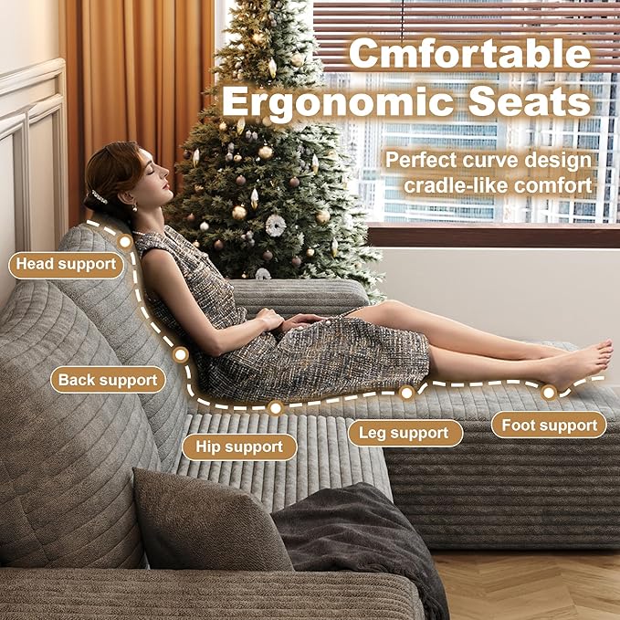 108" Sectional Couches for Living Room Cloud Couch Sofa