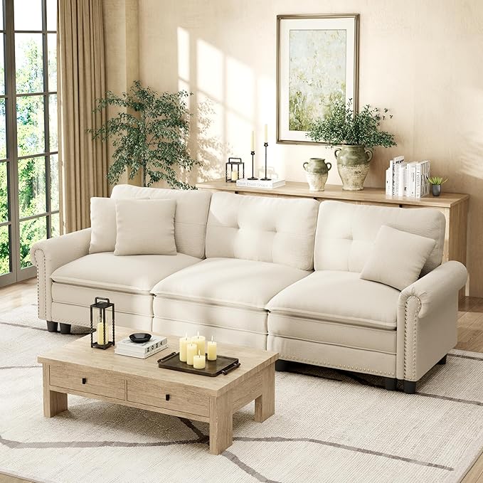 HERA'S HOUSE 116.11" Mid-Century Modern Couch, Oversized Sectional Couch