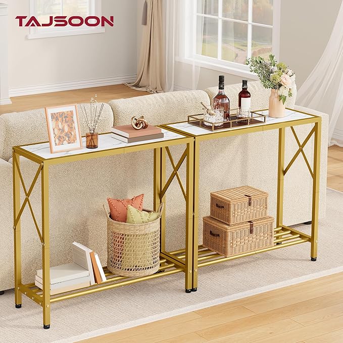 Tajsoon 28.3" Entryway Table, 2-Tier Small Consle Table