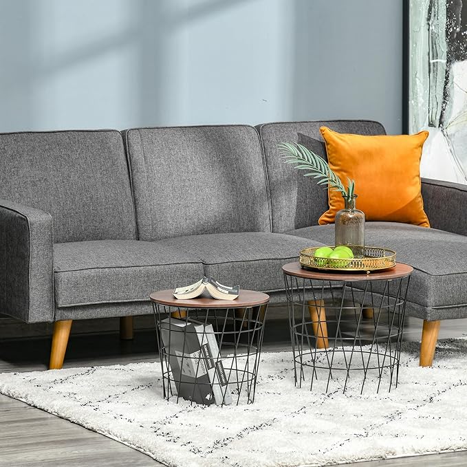 HOMCOM End Tables Set of 2, Nesting Tables