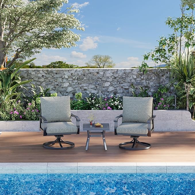 HOMREST Outdoor Swivel Rocker Patio Chairs