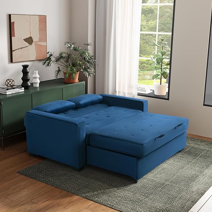 Serta Ainsley 66.5" Convertible Sleeper Loveseat, Full Size, Dreamcoil Comfort
