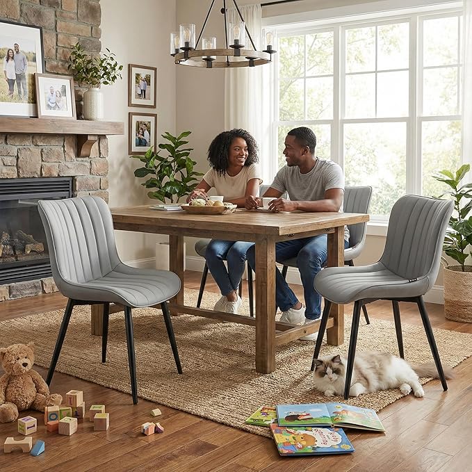 YOUNUOKE Mid-Century Modern Dining Chairs Set of 2, Armless Accent Chair