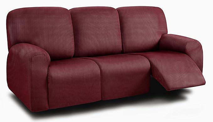 ULTICOR 8-Pieces Recliner Sofa Covers, Yarn Dyed Stretch Reclining Couch Covers