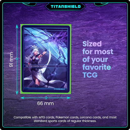 TitanShield (150 Sleeves/Slime Green) Standard Size Board Game Trading Card Sleeves Deck Protector for MTG, Dropmix