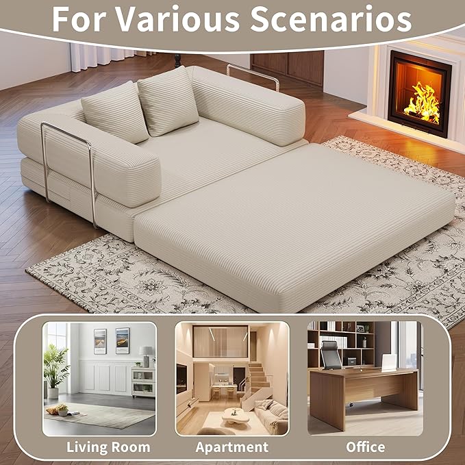 BSHOMGI 4 in 1 Futon Sofa Bed Queen Size