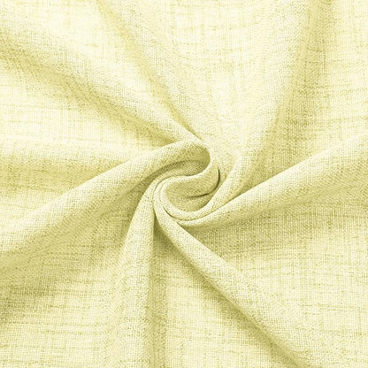 Tollpiz Linen Curtain Living Room Rod Pocket Semi Sheer Curtains Burlap Light Filtering Thick Linen Drape for Bedroom, 54 x 72 inches Long, Cream Yellow, Set of 2 Panels
