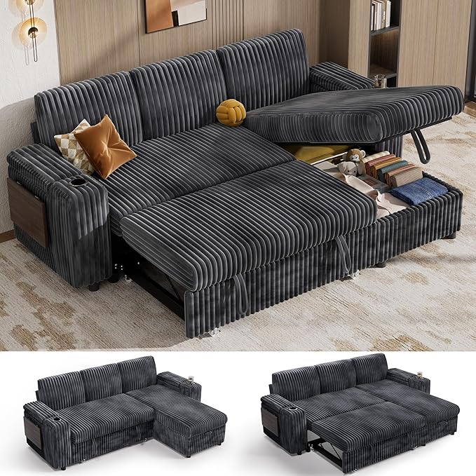 Vipbear 86" Modular Sectional Sleeper Sofa