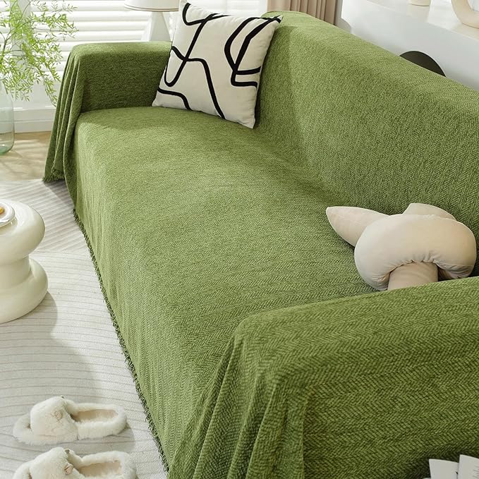 DREAMINGO Sofa Covers Washable Chenille Couch Cover Blanket Modern Style Living