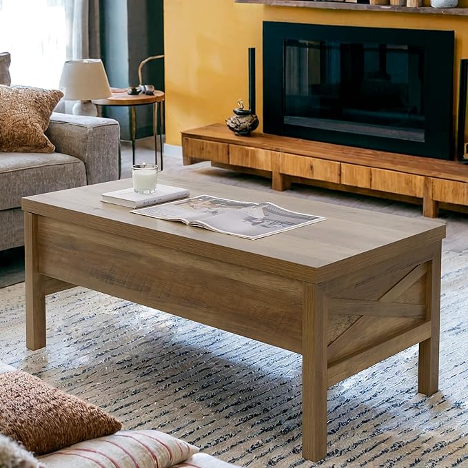 Lift Top Coffee Table with Hidden Compartment, Storage Coffee Table with Lift
